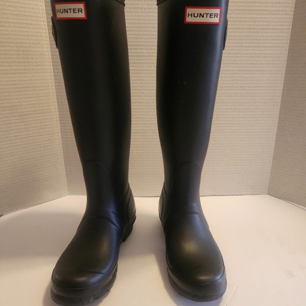 Hunter Rain Boots Women’s Size US 5 Black Waterproof Original Tall